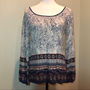 Blu Pepper Paisley Peasant Top